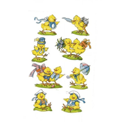 Ostern - Sticker Etiketten Herlitz Karte selbstklebend, Küken und Hasen