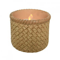 Solar LED candle with flame effect brown 10 x 8 cm