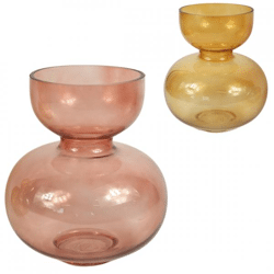 Vase glass 25 cm 2 assorted
