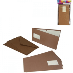 Invitation cards and envelopes brown 5 pcs.