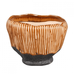 PTMD Blumentopf Chido M braun/schwarz 22 cm