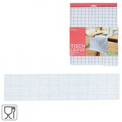 (R) Tchibo table runner blue/white 180 x 40 cm VE46