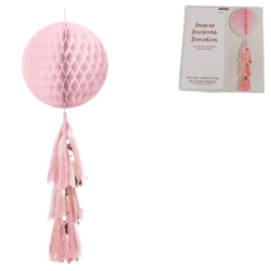 Honeycomb ball pink 71 cm