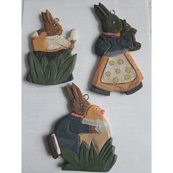 Holzstecker Osterhase mit Öse versch. Motive