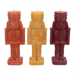 Kerze Frosty Nussknacker Herbstgewürze 20 cm 3fach sortiert