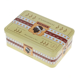 Rectangular metal box with lid Corsica Biscuit, yellow