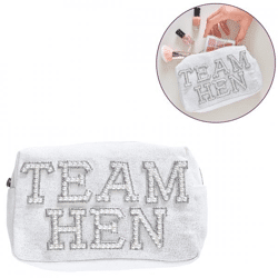 Ginger Ray Team Hen toiletry bag white 20 cm