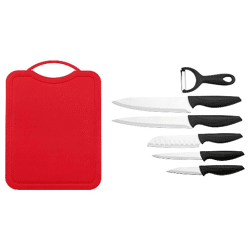 Gourmetmaxx Messerset 7-teilig schwarz/rot 