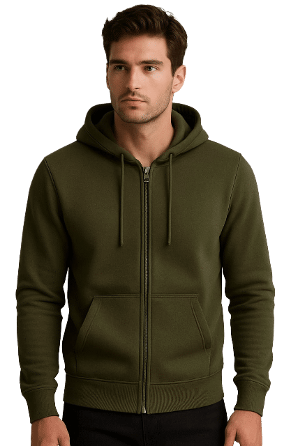 Herren Sweatshirt Kapuze Hoodie Zipp Pullover Sweatshirt Basic mit Reisverschluß