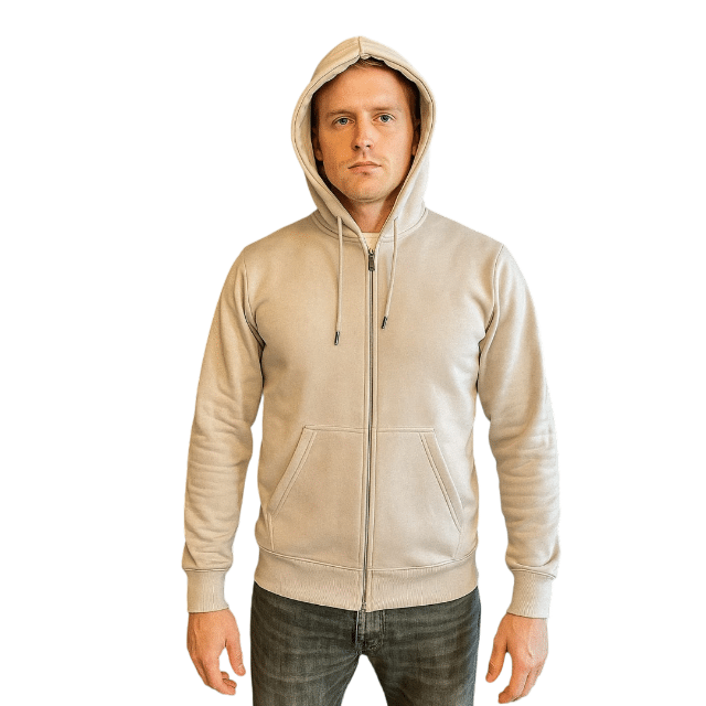 Herren Sweatshirt Kapuze Hoodie Zipp Pullover Sweatshirt Basic mit Reisverschluß