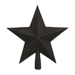 Peak Christmas star glitter black 23 cm