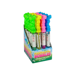Bubble wand dinosaur in display - 4 assorted - 25 cm