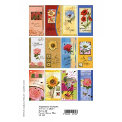 General wishes greeting cards - 100 pieces - 12 motifs