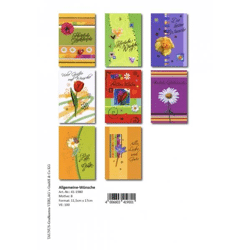 General wishes greeting cards - 100 pieces - 8 motifs