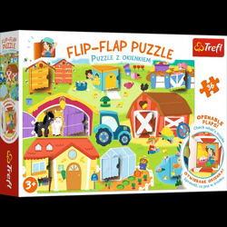 Flip-Flap - Puzzle - On the farm - 36 pieces