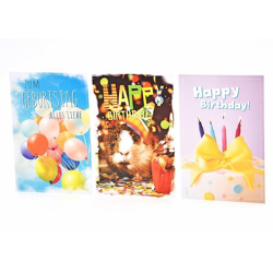 Birthday card - 100 pieces - 3 motifs - 11.5 x 17.5 cm