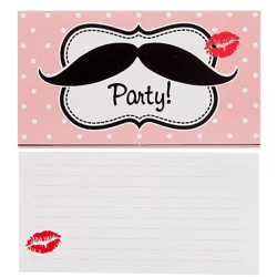 Moustache - 8 invitation cards incl. envelopes