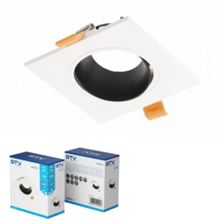 ARIES IP20 Strahlergehäuse, PC, quadratisch, schwarz-weiß