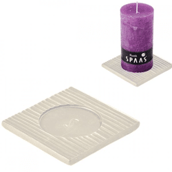 (R) Spaas Untersetzer Stumpenkerze weiß 10,5 cm.