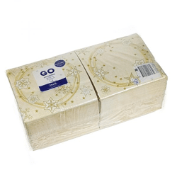 3-W Papierservietten 33x33 cm STAR SHINE creme 250 Stk.