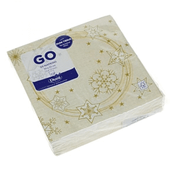 Papierservietten 3-W 33x33 cm STAR SHINE creme 50 Stk.