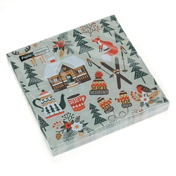 3-W Papierservietten 33x33 cm WINTER CABIN 20 Stk.