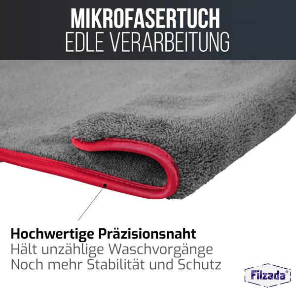 *WG LAGERUMZUG* Filzada® 3x Lackschonendes Mikrofasertuch Auto Mit 600 GSM - Unfassbare Saugkraft 
