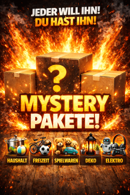 MYSTERY - SECRET PAKETE 2026 – DIE HAMMERHARTE NEUHEIT FÜR WIEDERVERKÄUFER - Aktionsware - Elektro Haushalt Deko Freizeit Fashion 
