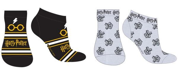 Harry Potter - Socken schwarz/grau f&uuml;r Jungs - 2-fach sortiert - 27-38 cm