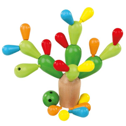 Bino & Mertens - Colorful wooden balancing game, cactus