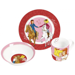 Children's tableware Bibi & Tina red 3-piece porcelain