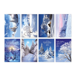 Winterlandschaft Weihnachtskarte - 8-fach sortiert