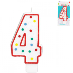 Amscan cake candle figure 4 white 13 cm