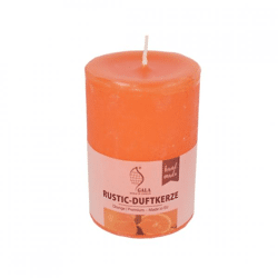 Gala Duftstummel Kerze rustikal orange 7 x 10 cm