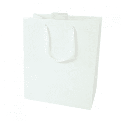 Gift bag with cord M white 23 cm