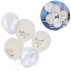 Ginger Ray balloons Bride white 5 pieces
