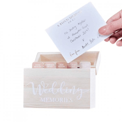 Ginger Ray guest book in wooden box 75 cards