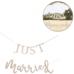 Ginger Ray Hochzeit Girlande Just Married Holz 1,5 m