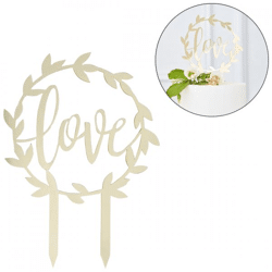 Ginger Ray cake topper Love gold colored 19 cm