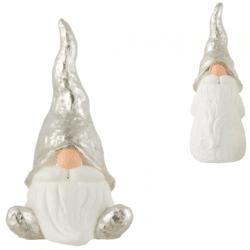 J-Line statue Santa gnome white/silver 45 cm 2 assorted