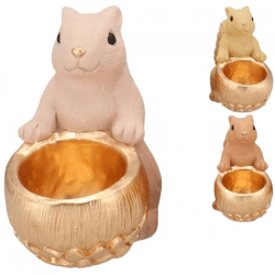 Schale Jingle Eichhörnchen sitzend sand/rosa 22 cm 3fach sortiert