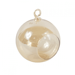Teelichthalter Glaskugel Bernstein 10 cm
