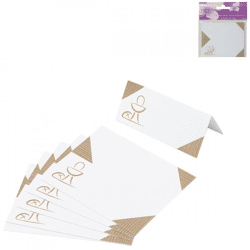 Table cards white/brown 10 cm 6 pcs.