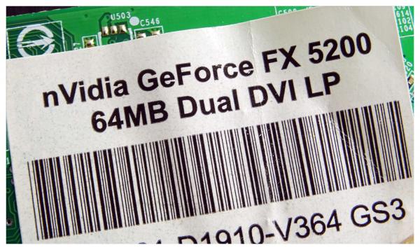 Nvidia FX5200 AGP-Grafikkarte, DMS-59