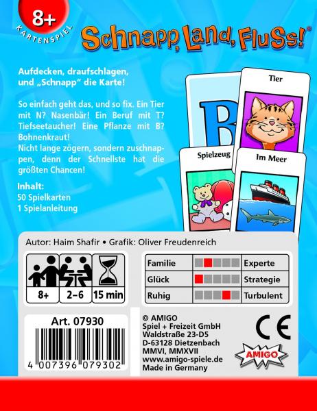 Amigo 07930 - Schnapp, Land, Fluss! - Kartenspiel