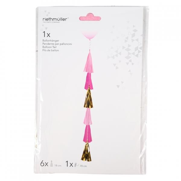 Ballongirlande Fransen rosa 70 cm