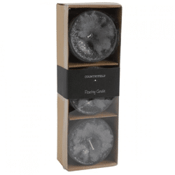 Countryfield floating candle Bollie gray 7 cm set of 3