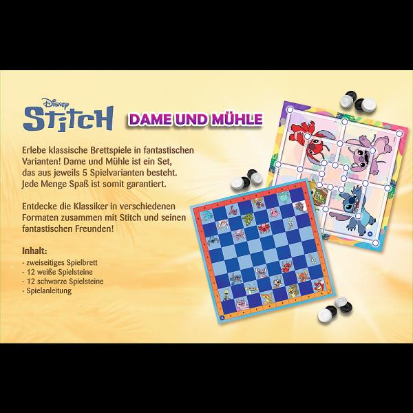 Disney Stitch - M&uuml;hle & Dame - Brettspiel