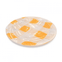 Disposable plates orange/white 23 cm 8 pcs.