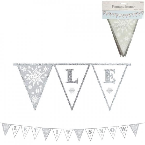 Fahnenlinie Let it Snow Textil 3 m